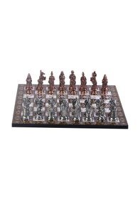 Resim Büyük Boy Metal Osmanlı Bizans Satranç Takımı Antik Ve Sedef Dese 