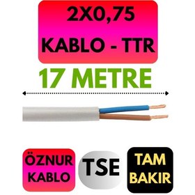 Resim Öznur 2x0,75 Ttr Kablo Metre Seçenekli Beyaz - 17 Metre 