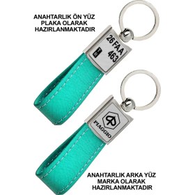 Resim Promosyon Denizi Ön Yüz Pıaggıo Logolu Arka Yüz Plakanıza Özel Turkuaz Anahtarlık 