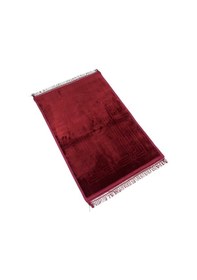Resim Royam Lüx Kalın Yumuşak Kaymaz Taban Peluş Seccade 80 X 120 Bordo 