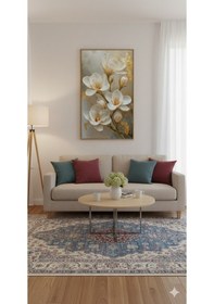 Resim Altın Zambaklar Rulo Tuval Üzeri Canvas Baskı Premium Çözünürlük, Çerçevesiz 