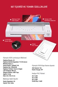 Resim Olympia A350 Combo A3 Laminasyon Makinesi 