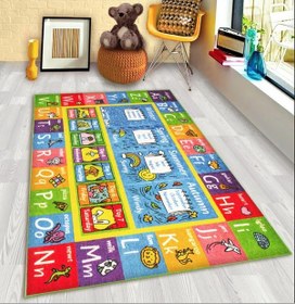 Resim Eğitici İngilizce Harfler Çocuk Halısı Çok Renkli 