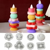 Resim 8 Parça Üst Üste Dizilebilir Mum Yapım Seti, Reçine Kalıp, Alçı Mum Tutucu Kalıbı, Geometrik Silikon Kalıplar Ev Dekoru İçin, Alçı ve Reçine El Sanatları için Uygun, Modern Tasarım, El İşi Tutkunlarına ve DIY Severlere Mükemmel Hediye, Ev ve Doğum Günü Hediyeleri İçin İdeal 