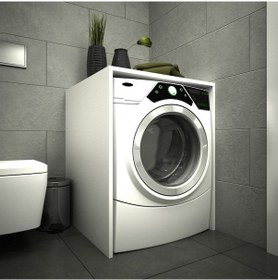 Resim Çamaşır Makinesi Alt Dolabı - Beyaz Çok Renkli 