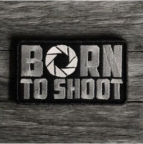 Resim Ex Patch Born To Shoot Yazılı Nakış Patch Arma 10 X 6 Cm 