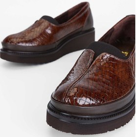 Resim Tamer Tanca Kadın Hakiki Deri Kahverengi Casual Ayakkabı 824 012 Bn Ayk Sk23/24 Kahve Kroko Kahverengi 