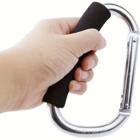 Resim 1 Adet, Ultra Hafif Alüminyum D Şekilli Çanta Klipsi, Outdoor Anahtarlık El Arabası Tutacağı Kaydırmaz Sünger Kılıfı, Yüksek Fiyat Karşılığı Tatil Hediyesi 