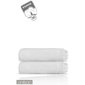 Resim 2'li Beyaz Jelena Banyo Havlusu- 70x140 Cm, 490 Gr, %100pamuk, Spa Ve Otel Havlusu, Günlük Kullanıma Uy Beyaz 