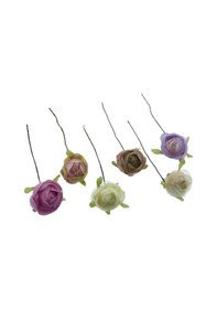 Resim Mutluadim 6 Adet 5Cm Kumaş Tomurcuk Gül 