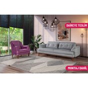 Resim Perla Sofa Madrid Koltuk Takımı Babyface Açık Gri 