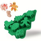Resim Yılbaşı Ağacı Silikon Kek Kalıbı, Kekler, Şifon, Jöle, Jöle için 3D Yapışmaz Tatil Pişirme Kalıbı - Yılbaşı, Hanuka, Şükran Günü, Ramazan, Anneler Günü Kutlamaları için Şenlikli Üçgen Şekilli Fırın Kabı 