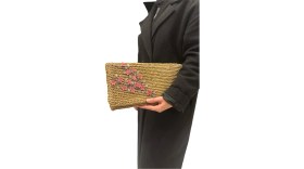 Resim El Işi Iğne Oyası Detaylı Clutch El Çantası 