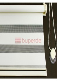 Resim Buperde Ekru (Açık Krem) Eko Zebra Stor Perde 