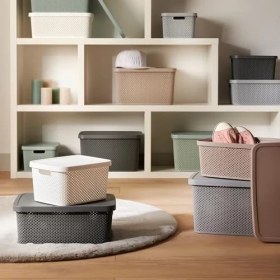 Resim Karokstore Life Serisi Saklama Kutusu 13 Litre – Desenli Kapaklı, Geniş Hacimli ve Şık 