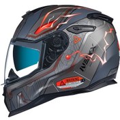 Resim Caddemotor Nexx Sx.100 Gıgabot Mat Gri-Kırmızı Full Face Motosiklet Kaskı 