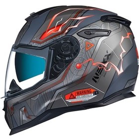 Resim Caddemotor Nexx Sx.100 Gıgabot Mat Gri-Kırmızı Full Face Motosiklet Kaskı 