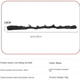 Resim Luuminaly Araç Balıkçı Çubuk Tutucu, Ağır Dereceli Naylon Kayış Ayarlanabilir Araç Çatı Kemeri, Arabalar Için Balıkçı Kutup Rafı, Vagonlar, 4 Pcs (Yurt Dışından) 