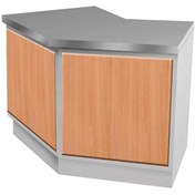 Resim Öztiryakiler Nötr Serv Bankosu Açılı Ara Raflı Ahşap Kaplı 150x70 CM 