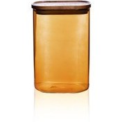 Resim Akasya Dikdörtgen Cam Kavanoz Amber 1200 Ml The Mia