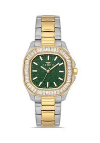 Resim Ferro Fl43008a-d6 Quartz Çelik Altın/gri Yeşil Kadran 31 Mm Kadın Kol Saati Gri 