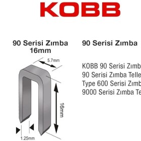 Resim Aylina Mey Ithalat® Kobb KBZ9016 16 mm 2500 Adet U Zımba Teli 