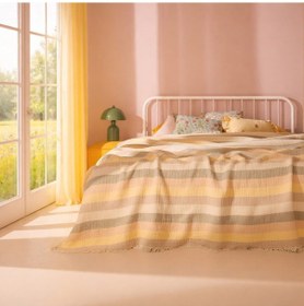 Resim Soft Pastela Çift Kişilik Yatak Örtüsü - Renkli - 200x230 Cm 