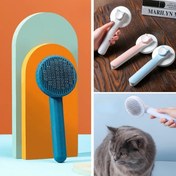 Resim BUFFER® Basmalı Kedi Köpek Tüy Toparlayıcı Masaj Etkili Pet Fırçası 