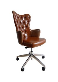 Resim Çalışma Sandalyesi Kapitone Desenli Krom Ayaklı Suni Deri 