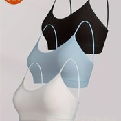 Resim 3 Paket MIOTAN Günlük Sütyenleri, Tam Kuplu Kablosuz Rahat Sütyenler, Çıkarılabilir Pedler, Naylon Örgü Kumaş, Düz Renk, 200g/m² - Günlük Giyim İçin Mükemmel 