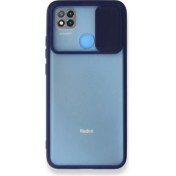 Resim Kzy Xiaomi Redmi 9c Kapak Lensi Açılır Kapanır Kamera Korumalı Silikon Kılıf - Lacivert 