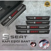 Resim DKELEKTRONİK SEAT Uyumlu UV Baskılı 4'lü Kapı Eşiği Bandı Seti - KIRMIZI - 