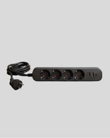 Resim ZERO LAND SPTRNS Akıllı Akım Dengelemeli 4’lü Çoklu Priz Type-C ve (211919) USB Çıkışlı 