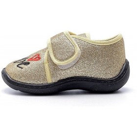 Resim Gold Love Nakışlı Çocuk Panduf Altın 