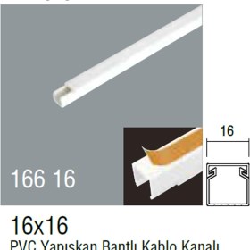 Resim 16X16 Yapışkanlı Kablo Kanalı 4 Boy 8 Metre 