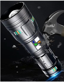 Resim F-3002 Alüminyum Tg Led Gece Şeritli Type-c Şarjlı El Feneri 