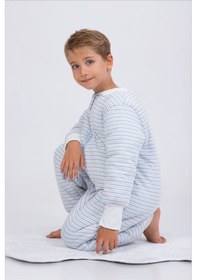 Resim Cantoy Erkek Çocuk Kalın Elyaf Dolgulu Premium Kalite 2.5 Tog Desenli Uyku Tulumu-mavi-sarı Mavi - Sarı 