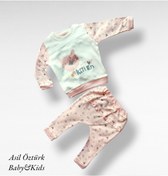 Resim Bebengo Kız Bebek Alt Üst Pijama Takımı Patiksiz Fırfır Detaylı Antialerjik 