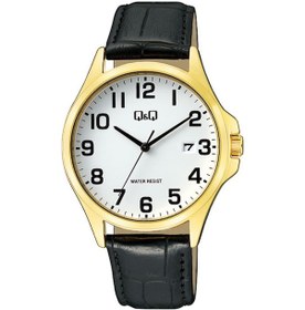 Resim Q&q A480j104y Gold Beyaz Kalın Rakamlı Takvimli Erkek Kol Saati 