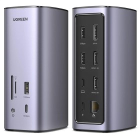 Resim Mena Rise Ugreen Docking Station Triple Display, 12-In-1 USB C MacBook Docking Station With 2 HDMI Dp 8k, 10 Gbps USB C And Usb-A Data, 100W Pd Charging, Ethernet, Audio, Sd Tf Card Reader For Mac Os, Windows 
