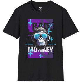 Resim Havalı Maymun Grafik Tişört: Komik Hayvan Tasarımı, Unisex , Günlük Stil, Doğum Günü si, Cesur Moda XL 