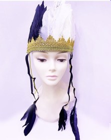 Resim Siyah Beyaz Renk Tüylü Kızılderili Başlığı | Beşiktaş Taraftar Başlığı 