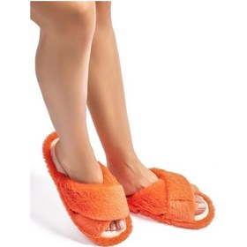 Resim Twigy Çapraz Peluş Kadın Ev Terliği Turuncu 36/41 CC0187 Turuncu 