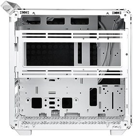 Resim Cooler Master Qube 500 Flatpack – ATX PC kasası, tamamen modüler, 1 x 120 mm önceden yüklenmiş SF fan, dikey GPU tutucu, EATX anakart ve iki 280 mm radyatörü destekler, beyaz 