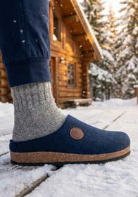 Resim Gezer Kışlık Mantar Taban Ev Bahçe Rahat Taban Erkek Terlik 