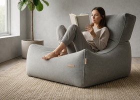 Resim Velvet Puff Koltuk Armut Koltuk Playstation Koltuğu Yıkanabilir Kılıf - Krem 