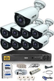 Resim 9 Kameralı 5 MP Lensli 1080p Full HD Gece Görüşlü Su Geçirmez Cepten İzle Kamera Seti DS-2020HD-SET9 