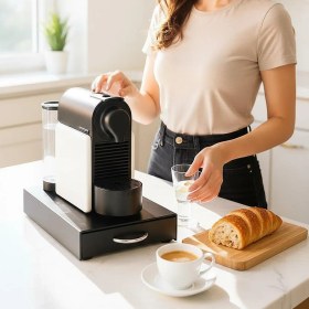 Resim Decorelax Çekmeceli Siyah 5 Bölmeli Kapsül Kahve Standı 