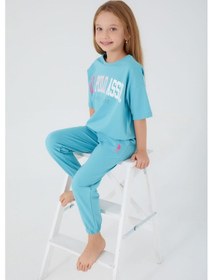 Resim U.S. Polo Assn. Mavi Kız Çocuk Pijama Takımı Mavi 