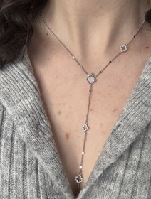 Resim Yonca Detaylı Y Kolye 